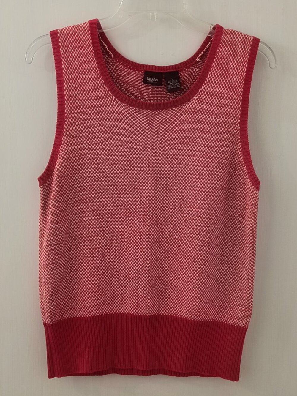 Vintage Y2K Mossimo Knit Sleeveless Patterned Sweater Vest - Women's L